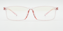 front view clear pink rectangular frames.